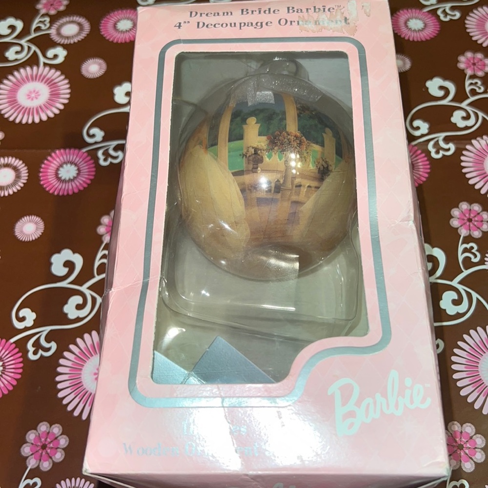 Vintage Barbie Doll  "Dream Bride Barbie"   4" Decoupage Ornament 1997